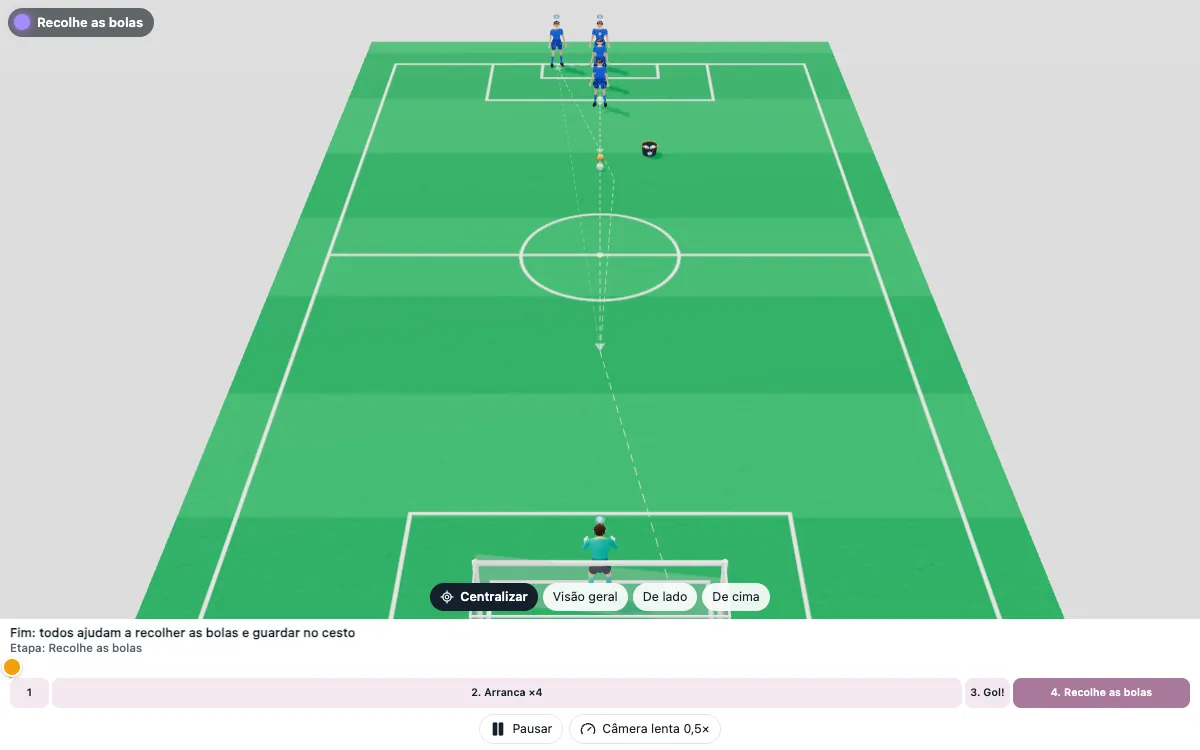 Exercício em 3D: Chute ao gol em movimento
