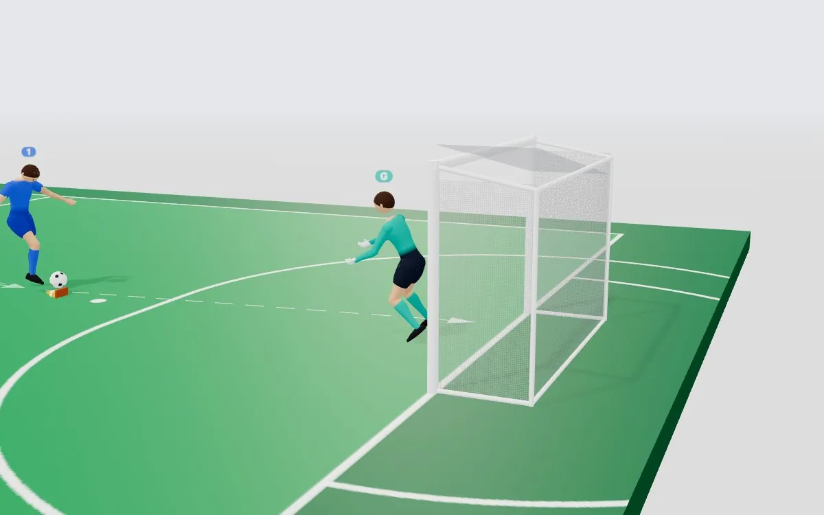 Finalização na área do futsal