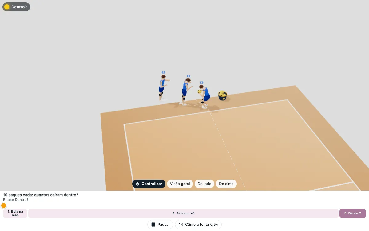 Exercício em 3D: Saque por baixo