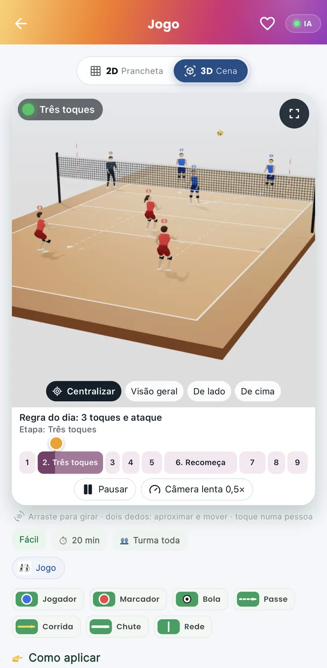 Jogo de vôlei em 3D — print do AppFUT