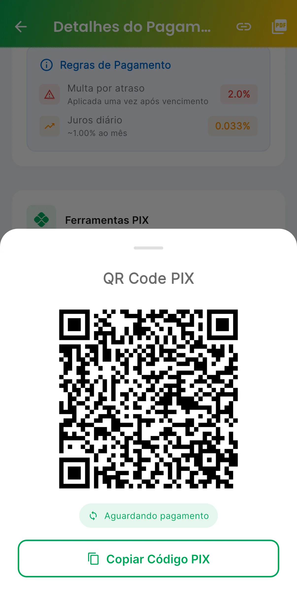 QR Code PIX — print do AppFUT