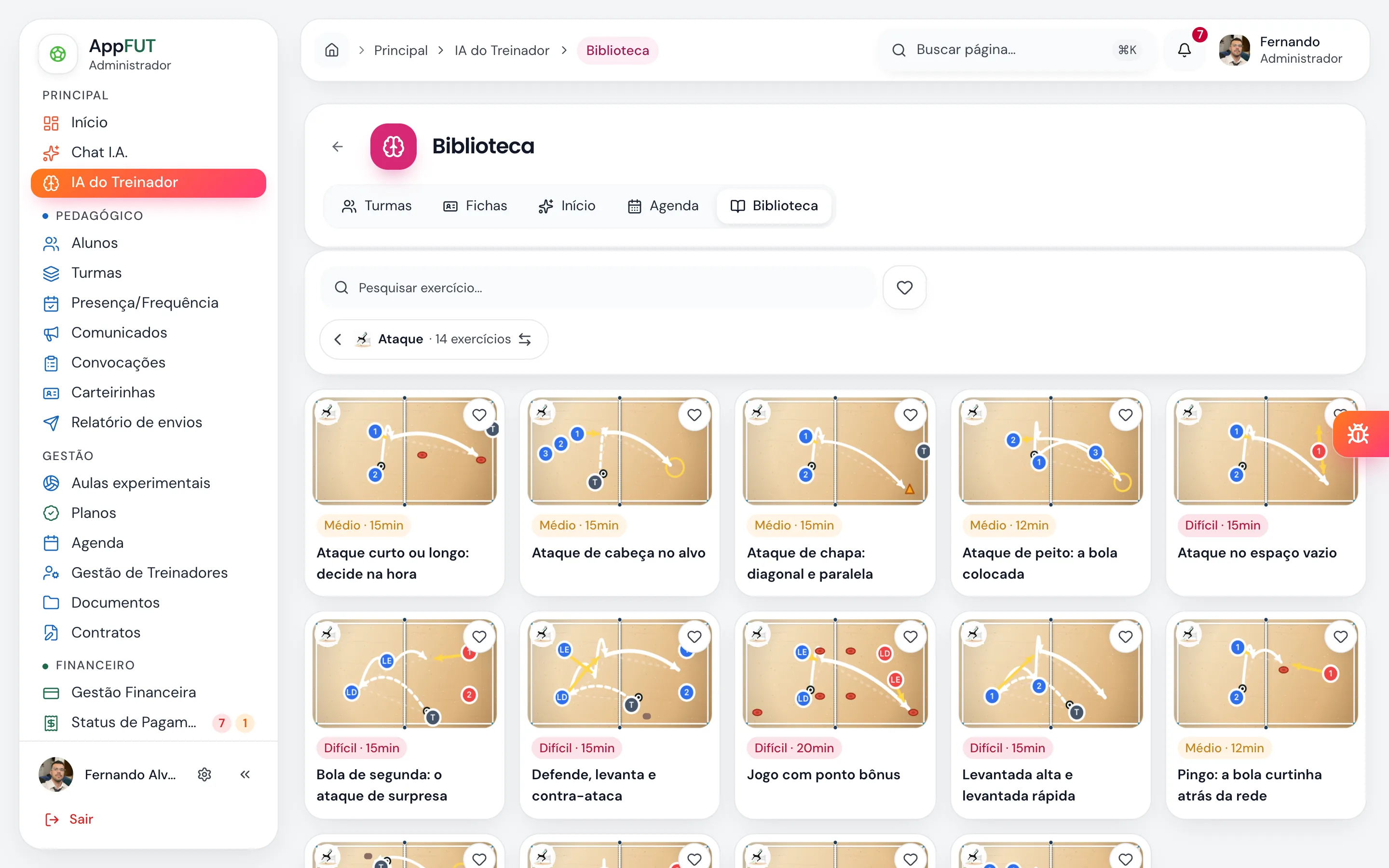 Sistema web: IA do Treinador — print do AppFUT