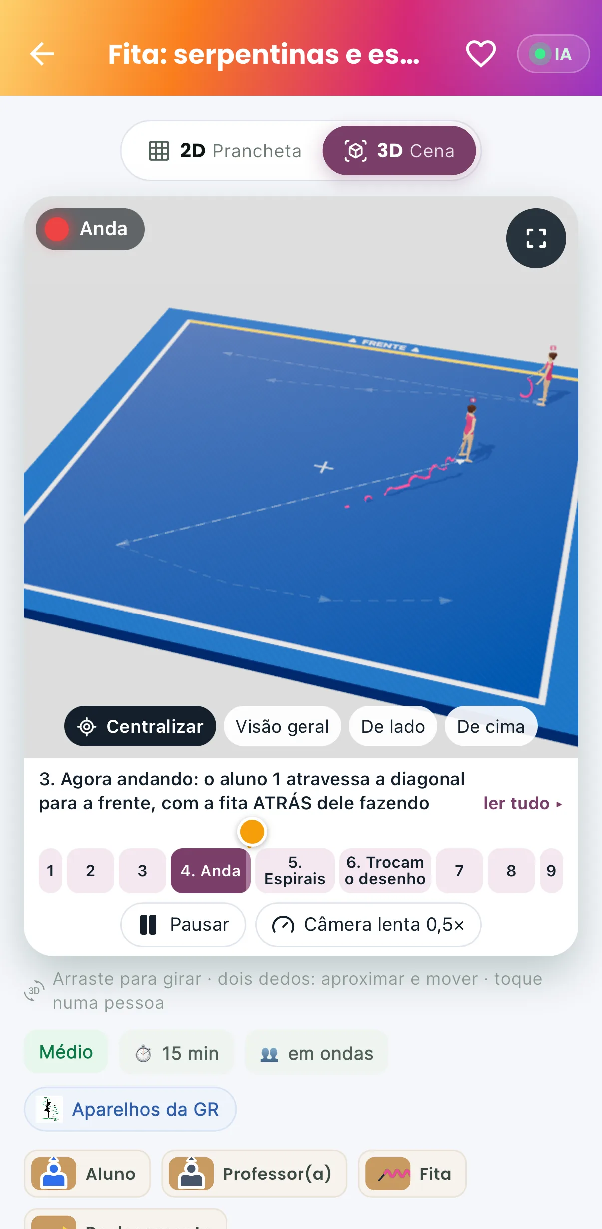 Exercício em 3D — print do AppFUT