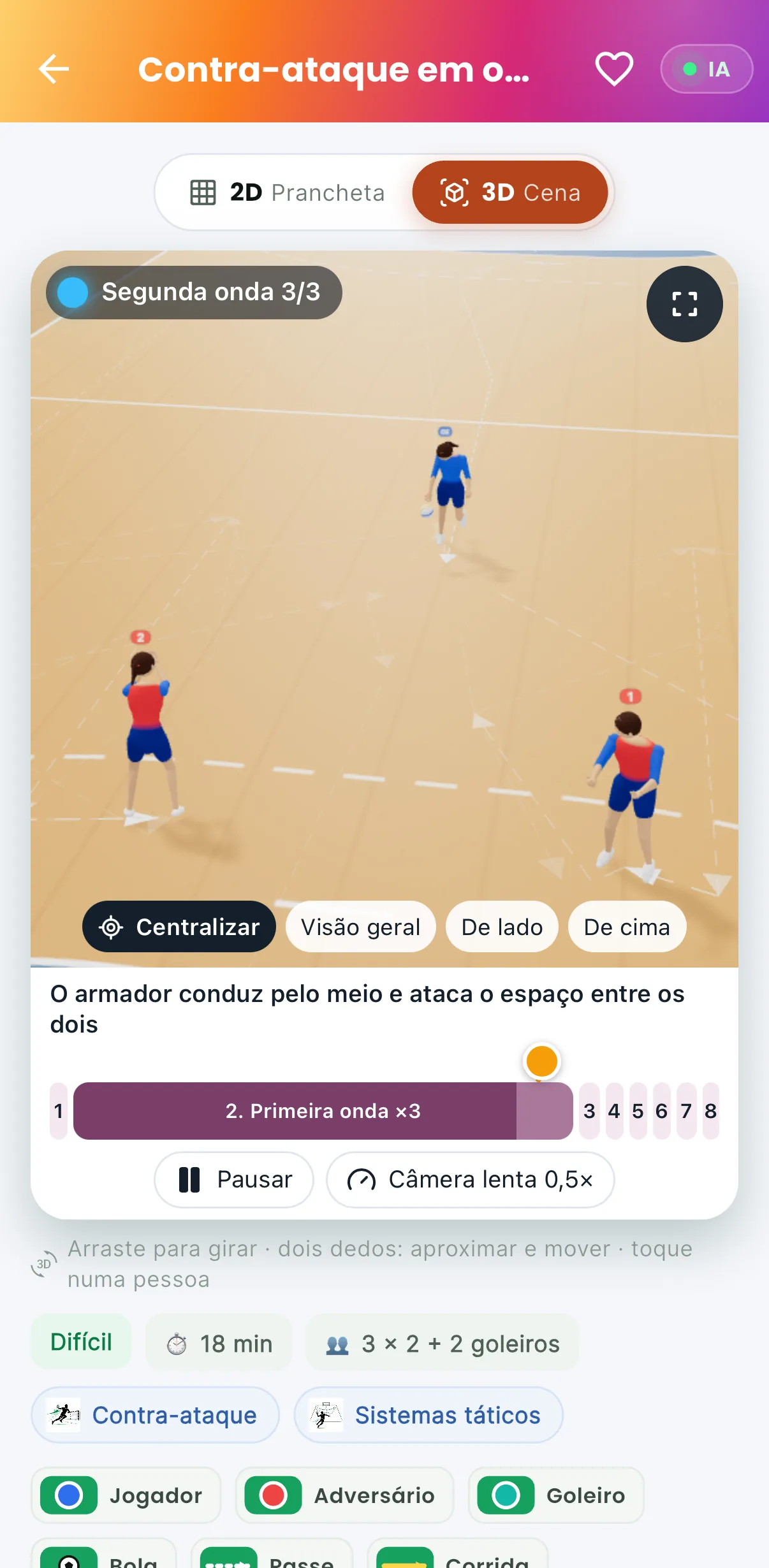 Exercício em 3D — print do AppFUT