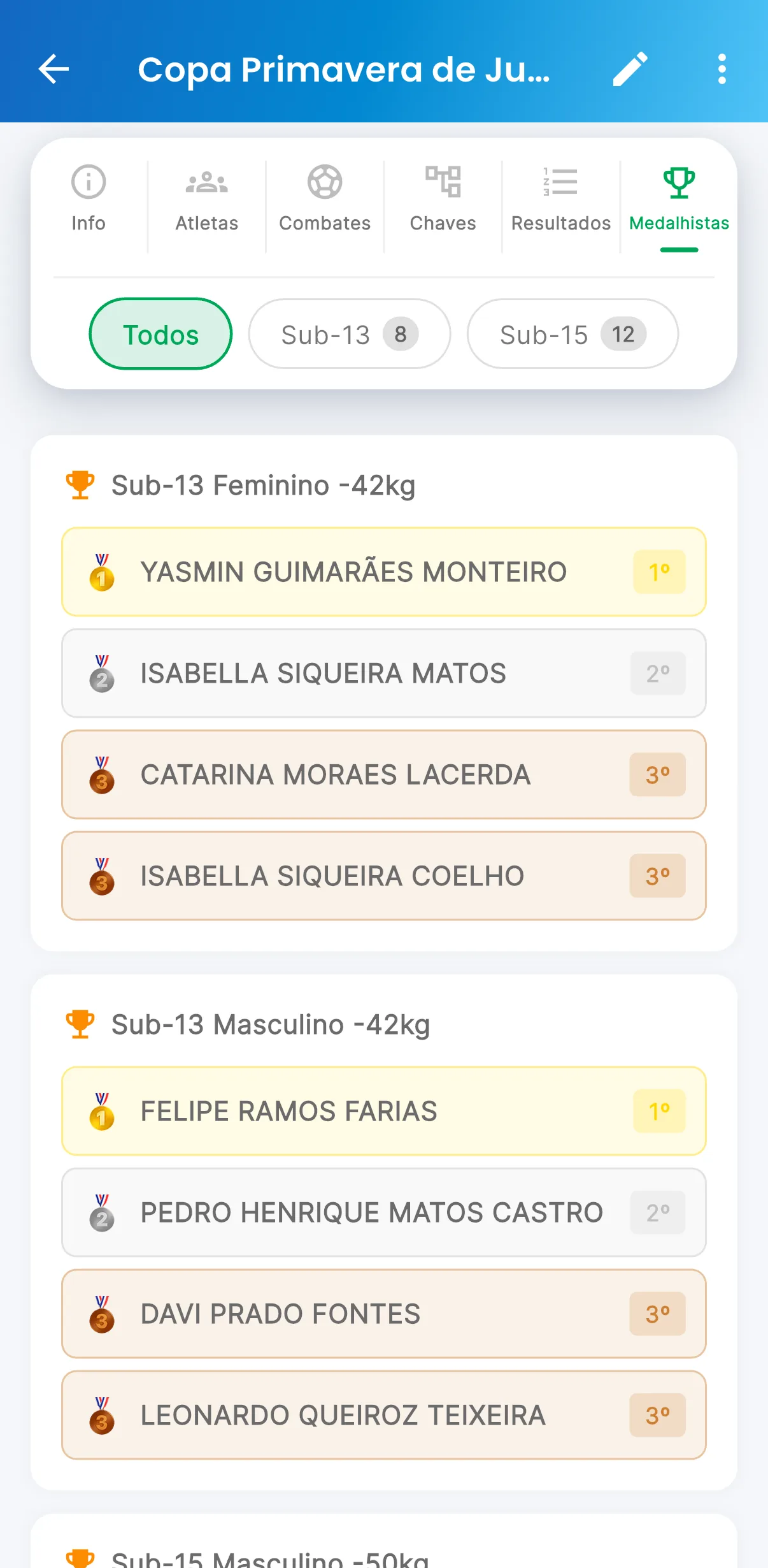 Judô no AppFUT